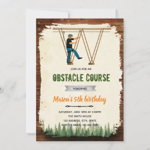 Invitation à une fête de parcours de corde en tyro