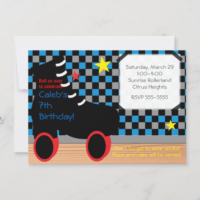 Invitation à une fête de patin à roulettes pour ga (Devant)