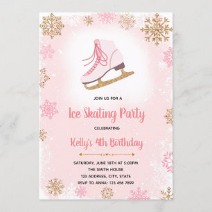 Invitation à une fête de patinage sur glace