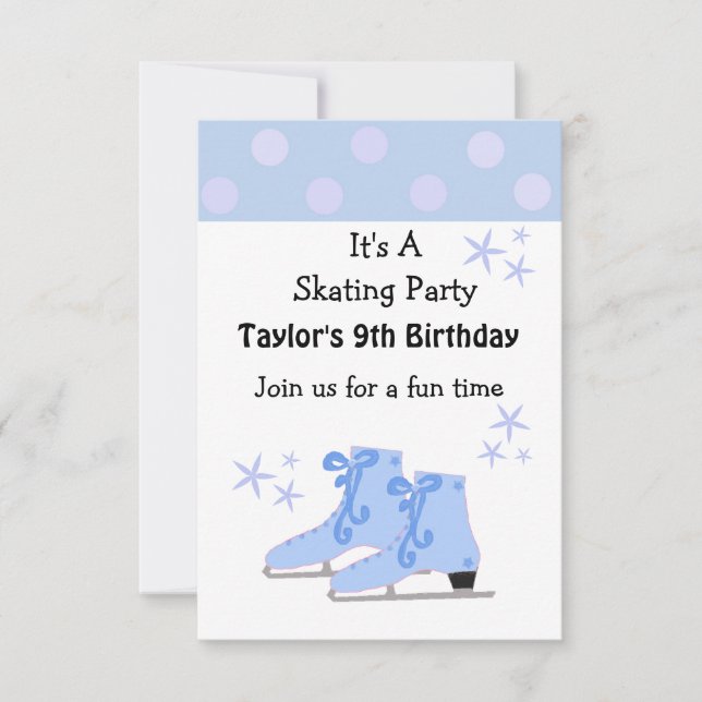 Invitation à une fête de patinage sur glace (Devant)