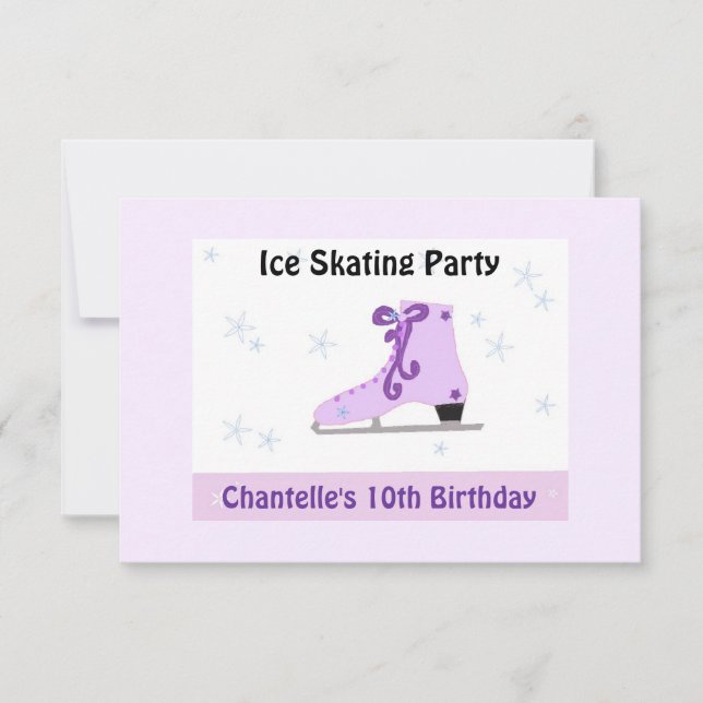 Invitation à une fête de patinage sur glace (Devant)