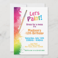 Invitation à une fête de peinture artistique