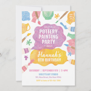 Invitation à une fête de peinture de céramique