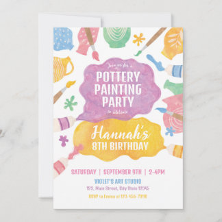 Invitation à une fête de peinture de poterie