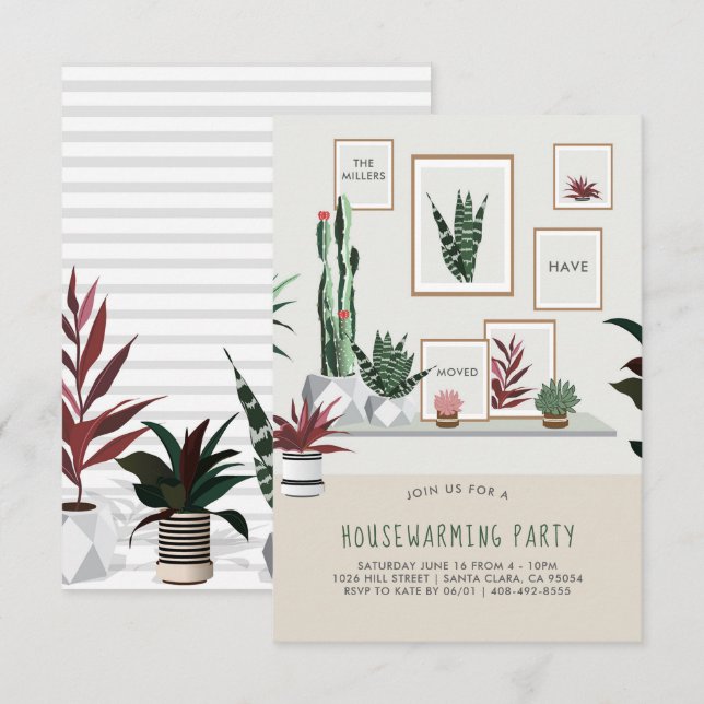 Invitation à une fête de pendaison de crémaillère  (Devant / Derrière)