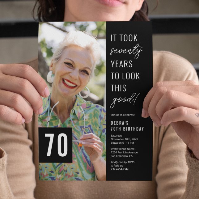 Invitation à une fête de photo pour un 70e anniver (Créateur téléchargé)