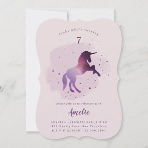Invitation à une fête de photos de licorne de gala