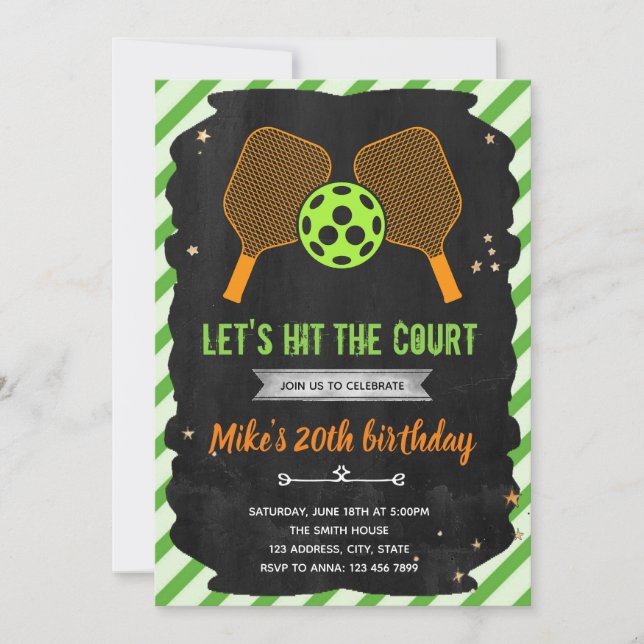Invitation à une fête de pickleball (Devant)