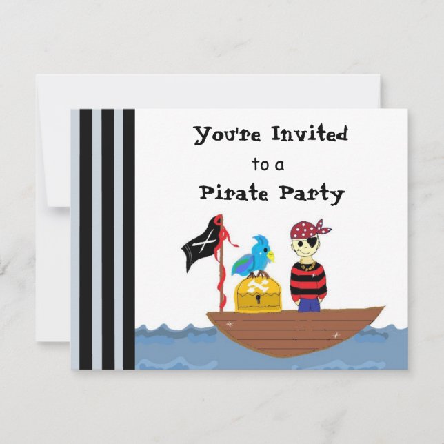 Invitation à une fête de pirates sur un bateau pir (Devant)