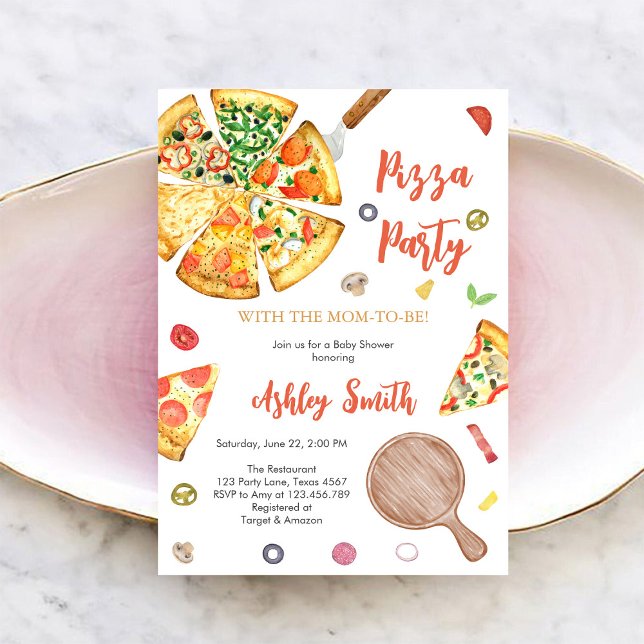 Invitation à une fête de pizza d'anniversaire Pizz (Créateur téléchargé)