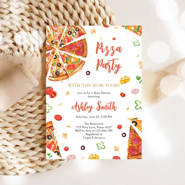 Invitation à une fête de pizza d'anniversaire Pizz (Créateur téléchargé)