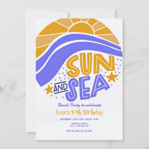 Invitation à une fête de plage au soleil et à la m