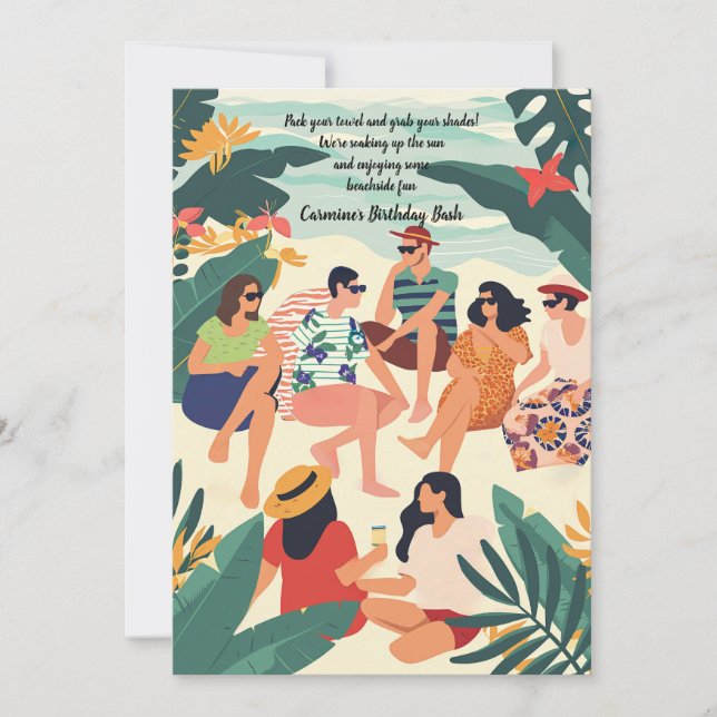 Invitation à une fête de plage entre amis (Devant)