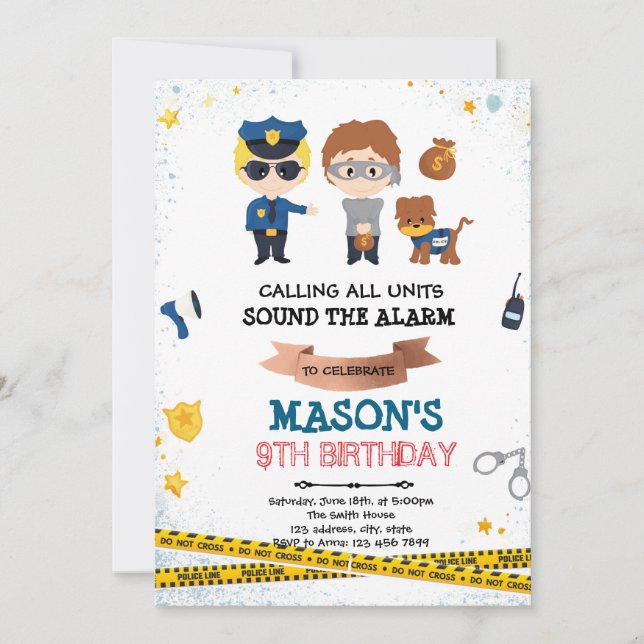 Invitation à une fête de policiers et de voleurs (Devant)