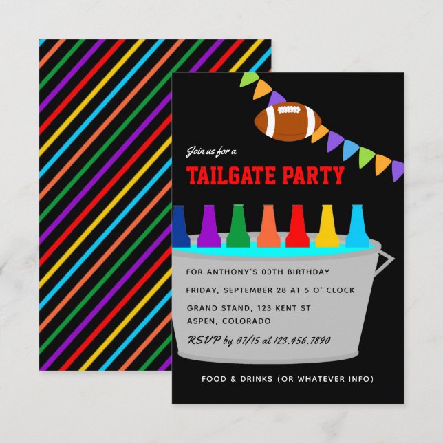 Invitation à une fête de pré-match de football (Devant / Derrière)