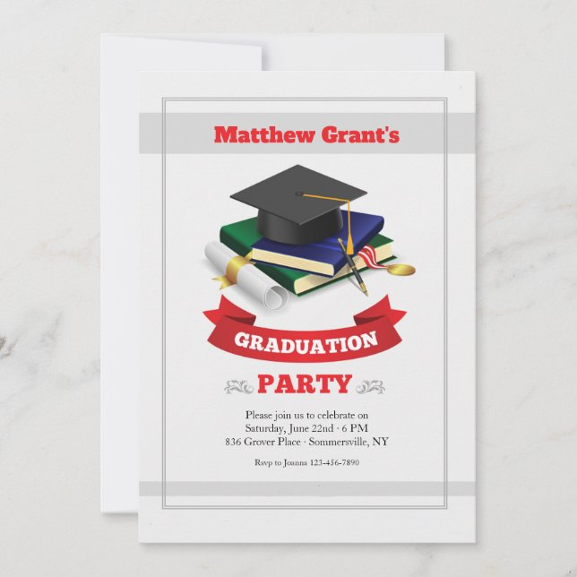 Invitation à une fête de remise de diplômes (Devant)