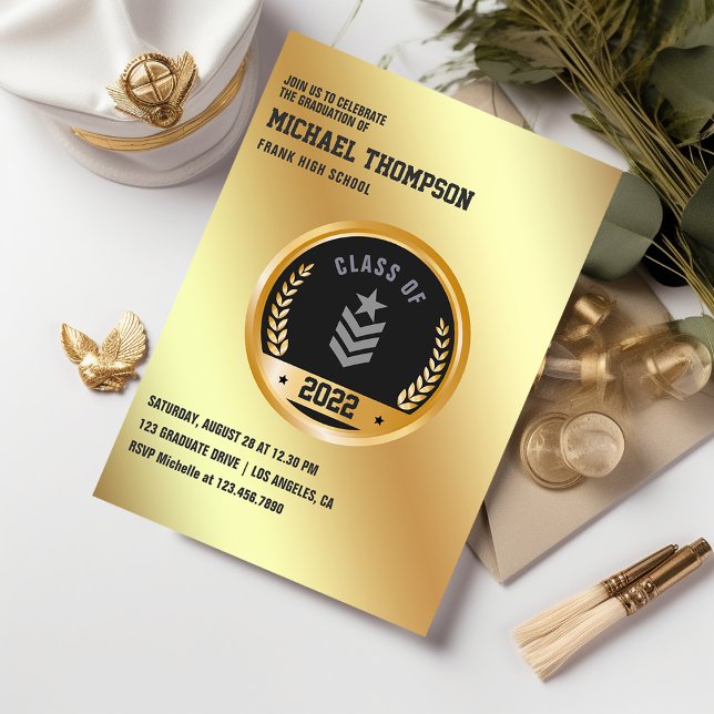 Invitation à une fête de remise de diplômes sur le (Army Graduate Party Invitation)