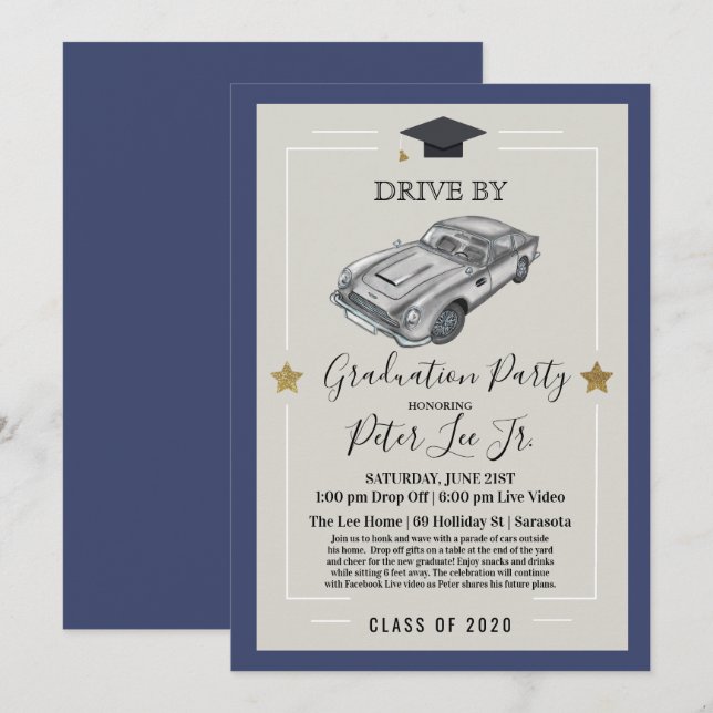 Invitation à une fête de remise de diplômes virtue (Devant / Derrière)