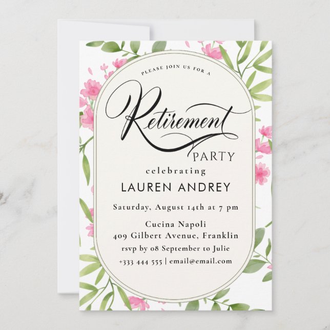 Invitation à une fête de retraite (Devant)