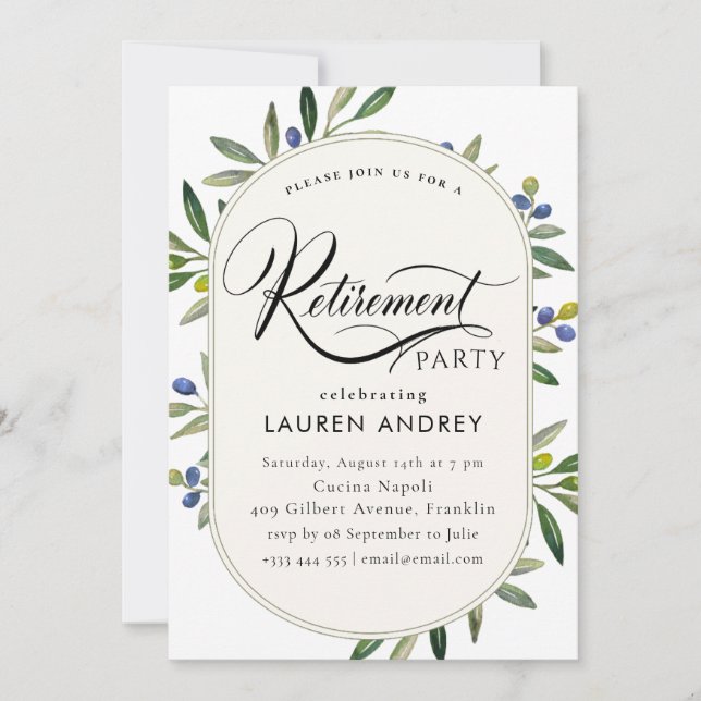 Invitation à une fête de retraite (Devant)