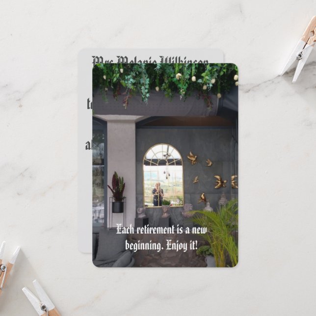 Invitation à une fête de retraite avec photo (Devant/Arrière en situation)