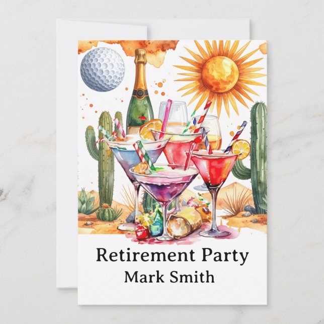 Invitation à une fête de retraite de golf en Arizo (Devant)