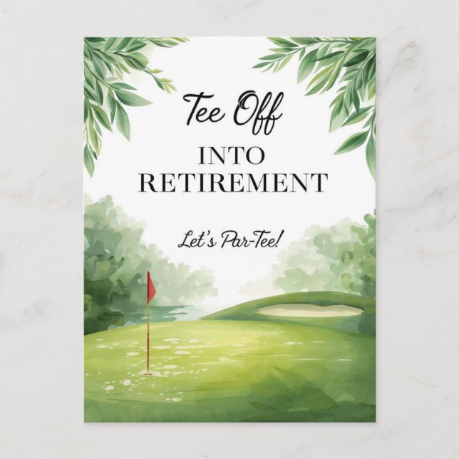 Invitation à une fête de retraite de golf sur vert (Devant)