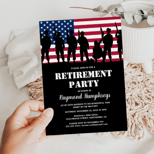 Invitation à une fête de retraite militaire (Créateur téléchargé)