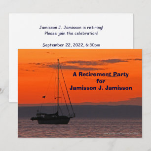 Invitation à une fête de retraite Voilier au couch