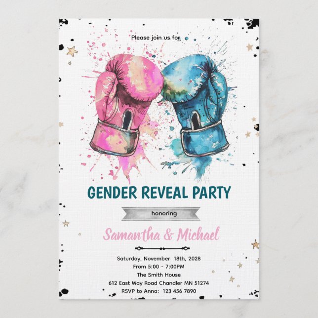 Invitation à une fête de révélation de genre de bo (Devant)