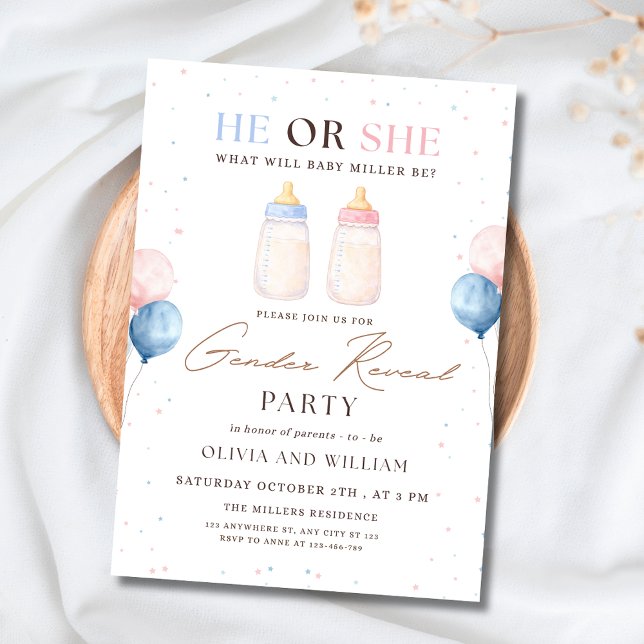 Invitation à une fête de révélation du sexe de béb (Créateur téléchargé)