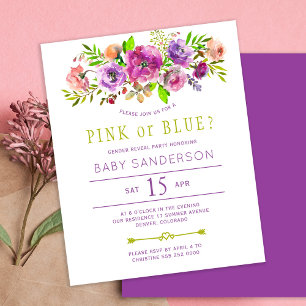 Invitation à une fête de révélation du sexe du béb