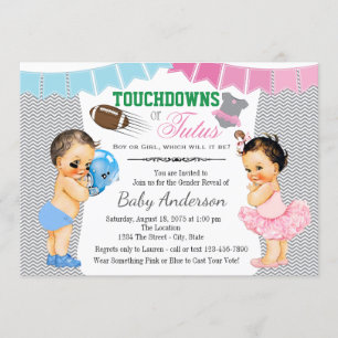 Invitation à une fête de révélation du sexe 'Touch