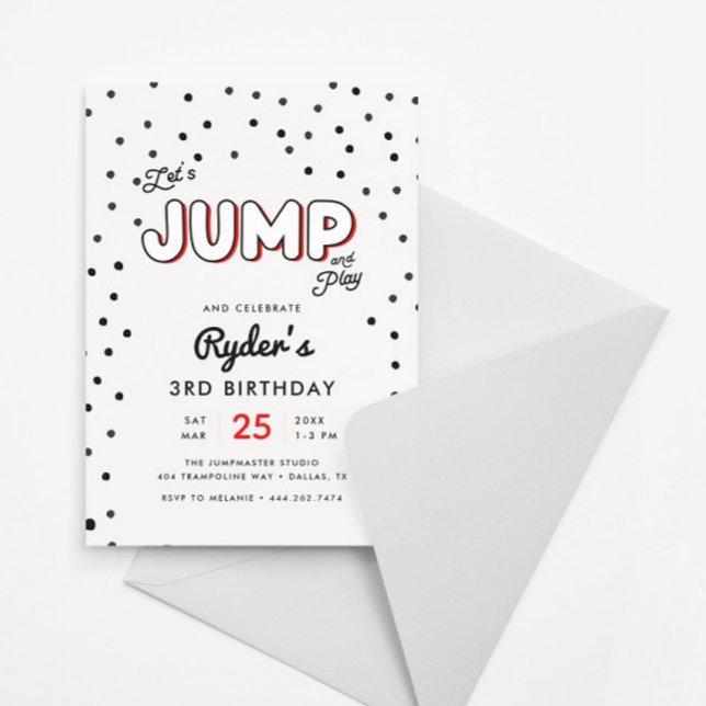 Invitation à une fête de saut et de rebond rouge e (Créateur téléchargé)