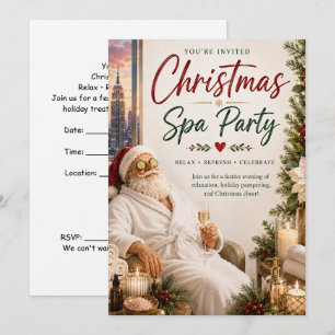 Invitation à une fête de spa de Noël avec le Père