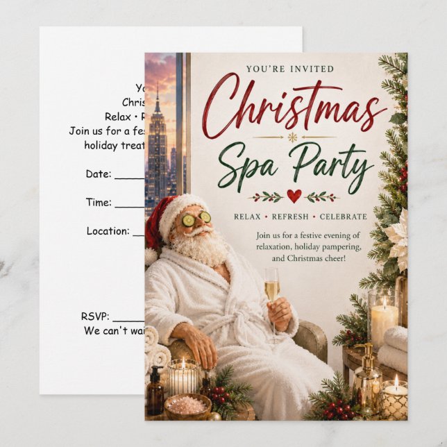 Invitation à une fête de spa de Noël avec le Père  (Devant / Derrière)