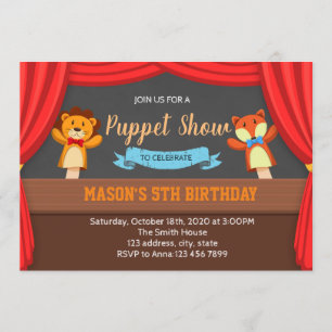 Invitation à une fête de spectacle de marionnettes