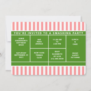 Invitation à une fête de tennis