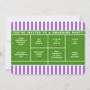 Invitation à une fête de tennis