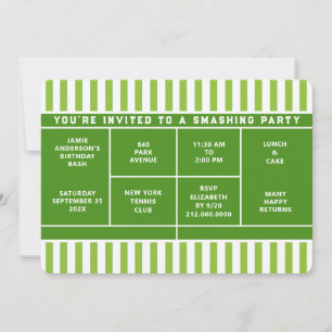 Invitation à une fête de tennis
