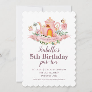 Invitation à une fête de thé des fées