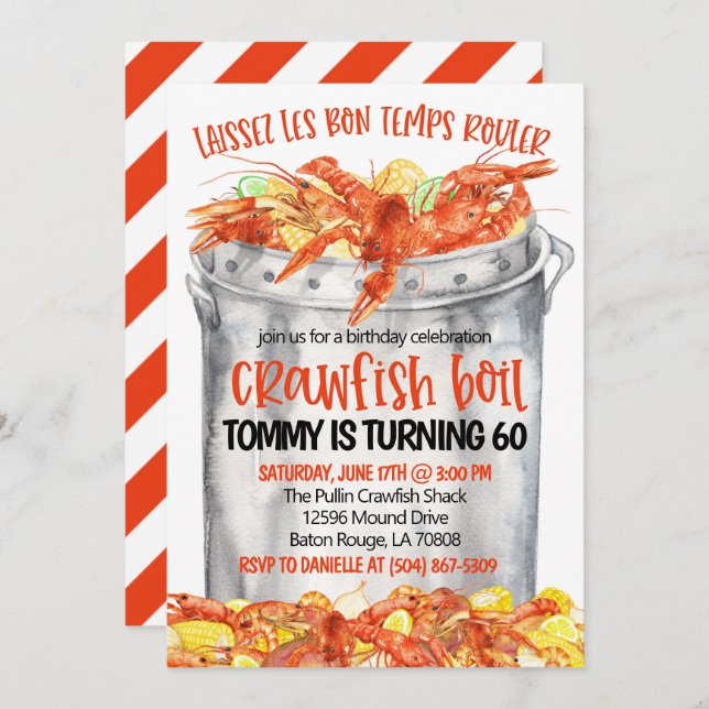 Invitation à une Fête d'Ébullition d'Écrevisses (Devant / Derrière)