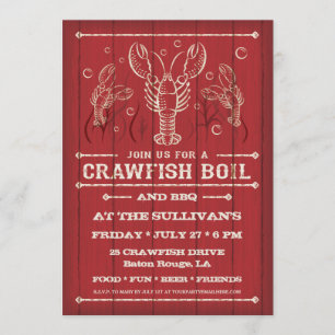 Invitation à une fête d'ébullition d'écrevisses