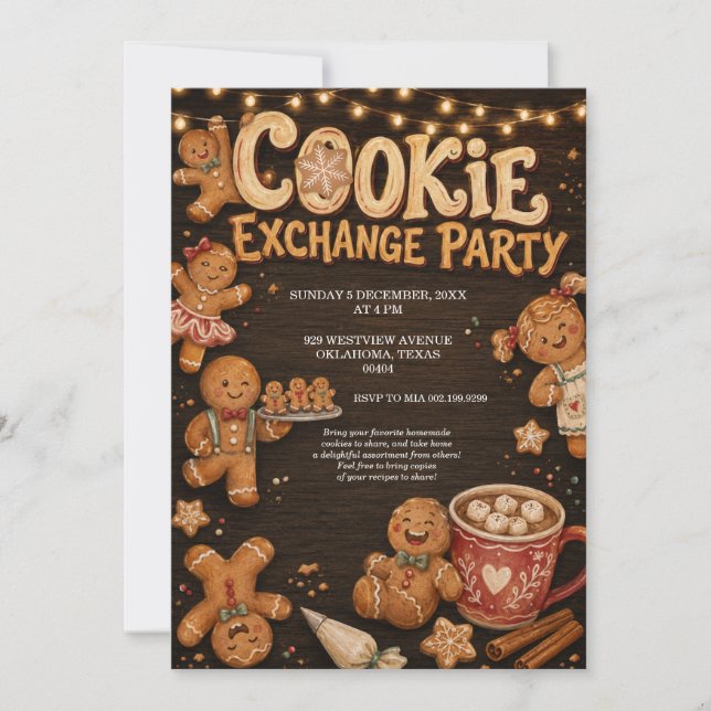 Invitation à une fête d'échange de biscuits au pai (Devant)