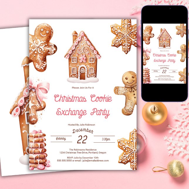 Invitation à une fête d'échange de biscuits de fêt (Créateur téléchargé)