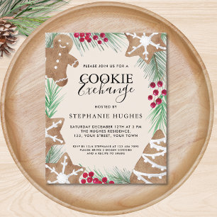 Invitation à une fête d'échange de biscuits de Noë