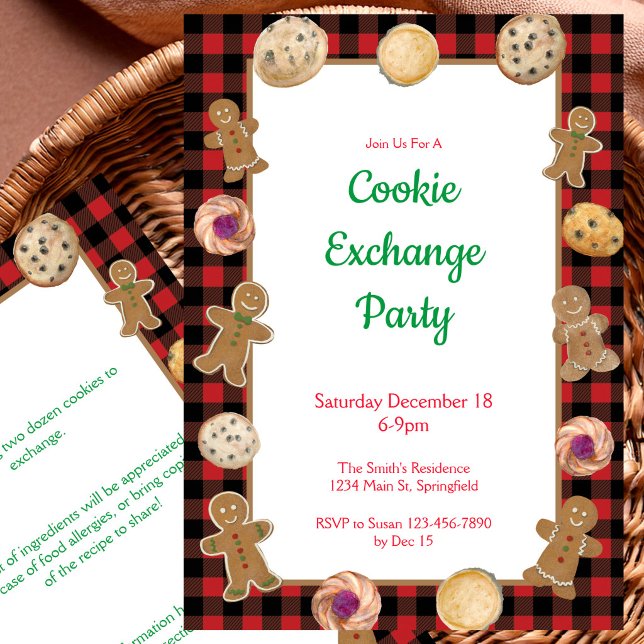 Invitation à une fête d'échange de biscuits de Noë (Créateur téléchargé)