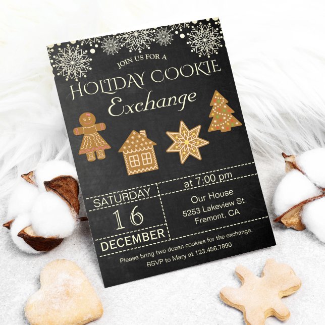 Invitation à une fête d'échange de biscuits de Noë (Créateur téléchargé)