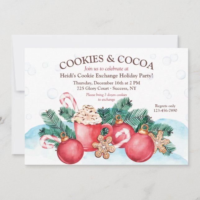 Invitation à une fête d'échange de biscuits et de  (Devant)