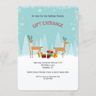 Invitation à une fête d'échange de cadeaux
